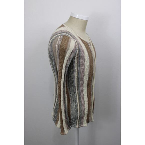 Simply Natural Cardigan Alpaca Long Sleeve Sweater Gray Brown Peru Size S - Picture 7 of 13